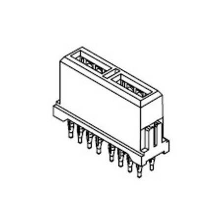 Molex Board Connector, Female, Straight, Press Fit Terminal, Locking, Black Insulator, Receptacle 755455000